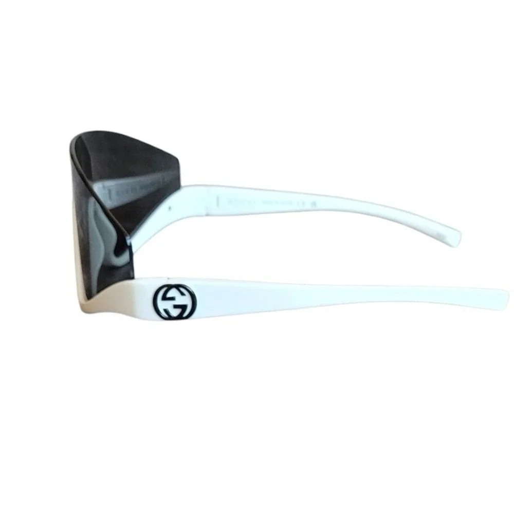New GUCCI GG1650S White Grey 99mm Shield Sunglasses One Size